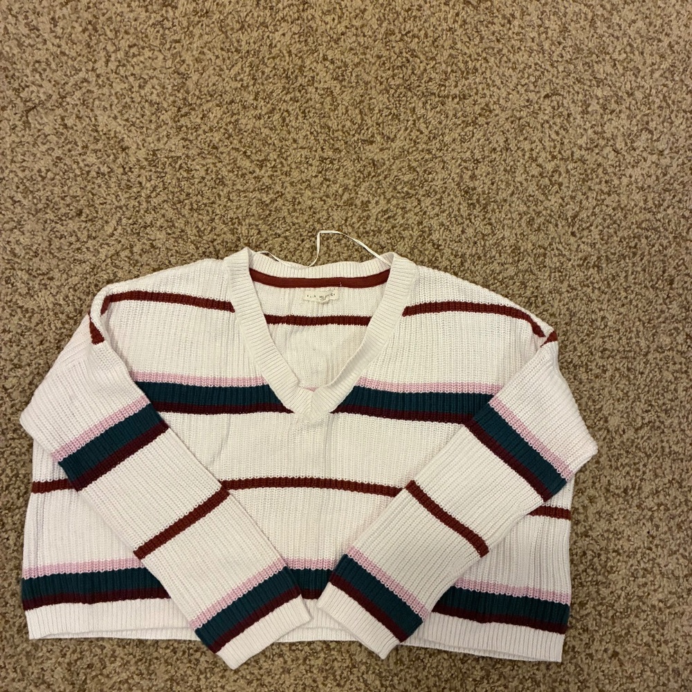 L.A hearts stripped cropped v neck sweater